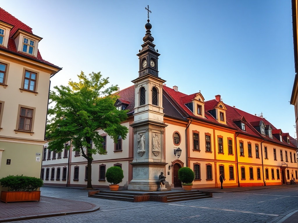 Widok na Twierdzę Kostrzyn nad Odrą z lotu ptaka, pokazujący jej rozległość i otoczenie przyrodnicze.